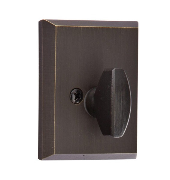 Emtek 8565MB Medium Bronze #3 Style Sandcast Bronze Single Sided Deadbolt