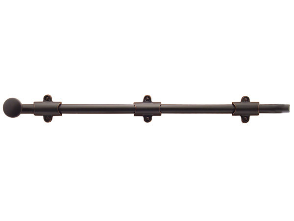 Emtek 8513TWB Tumbled White Bronze 18" Surface Bolt with 3 Strikes and Screws