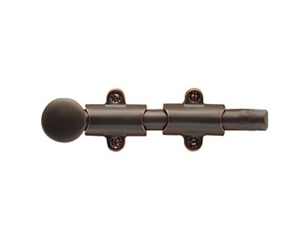 Emtek 8511TWB Tumbled White Bronze 6" Surface Bolt with 3 Strikes and Screws