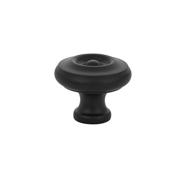 Emtek 86201US19 Flat Black 1-3/4" Traditional Brass Waverly Knob