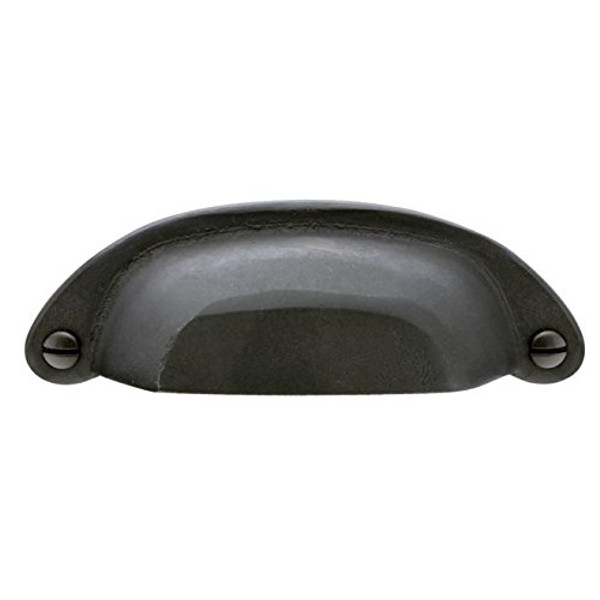 Emtek 86326FB Flat Black 3" Sandcast Bronze Ranch Bin Pull