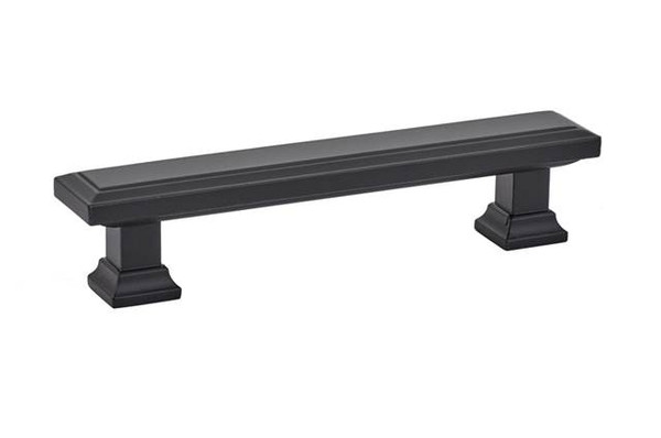 Emtek 86301US19 Flat Black 4" Geometric Brass Rectangular Pull
