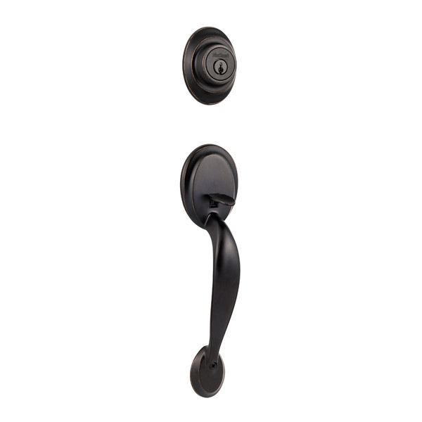 Kwikset 687DA/966P-11P Venetian Bronze Dakota Single Cylinder Handleset with Polo Knob