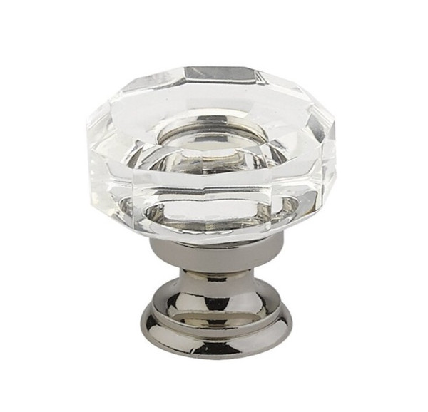 Emtek 86571US15A Pewter 1-3/8" Glass Lowell Cabinet Knob