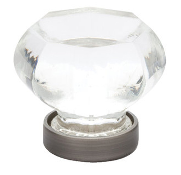 Emtek 86010US15A Pewter 1" Glass Old Town Clear Cabinet Knob