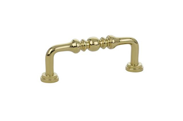 Emtek 86128US3 Polished Brass 3" Traditional Brass Spindle Pull