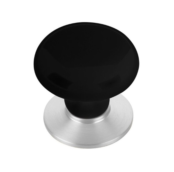 Emtek 86033US26 Polished Chrome 1-3/4" Ebony Porcelain Knob with Brass Base