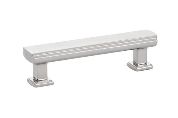 Emtek 86422US14 Polished Nickel 3-1/2" C-to-C Art Deco Pull