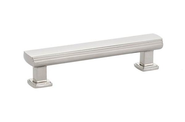 Emtek 86423US14 Polished Nickel 4" C-to-C Art Deco Pull
