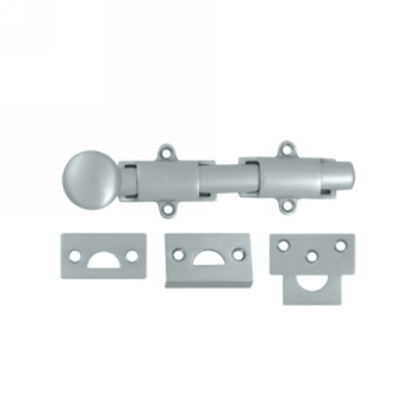 Deltana 6SB26D Satin Chrome HD 6" Surface Bolt