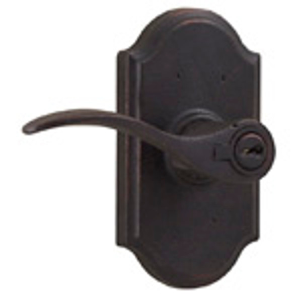 Weslock 7140H-2 Black Carlow Keyed Entry Lever with Premiere Rosette