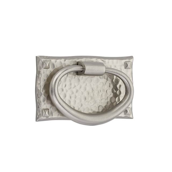 Emtek 86041US15 Satin Nickel Arts & Crafts Brass Hammered Oval Pull