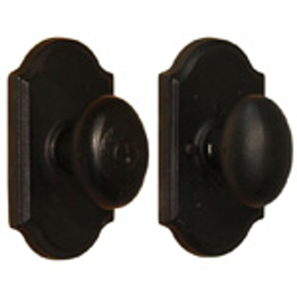 Weslock 7140M-2 Black Durham Keyed Entry Knob with Premiere Rosette