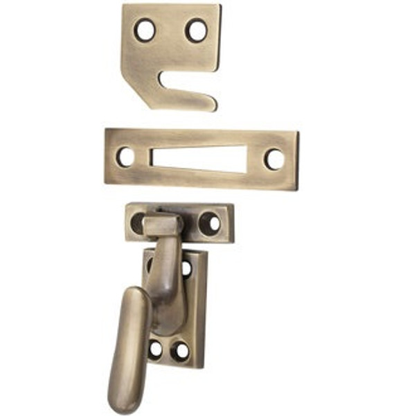 Emtek 8703US7 French Antique Standard Size Casement Latch with 3 Strikes and Screws