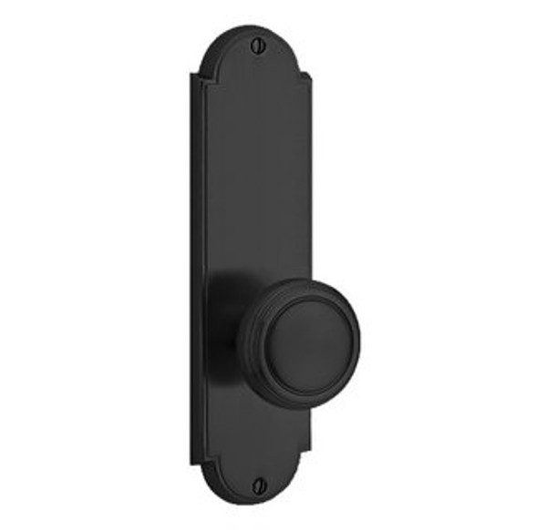 Emtek 8816US19 Flat Black Delaware Style Non-Keyed Privacy Sideplate Lockset