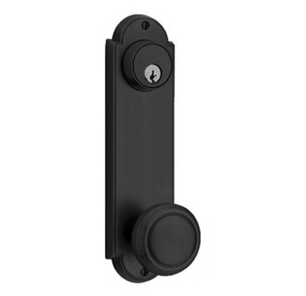 Emtek 8996US19 Flat Black Delaware Style 5-1/2" C-to-C Passage/Single Keyed Sideplate Lockset