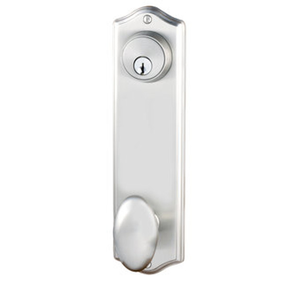 Emtek 8990US15A Pewter Colonial Style 5-1/2" C-to-C Passage/Single Keyed Sideplate Lockset