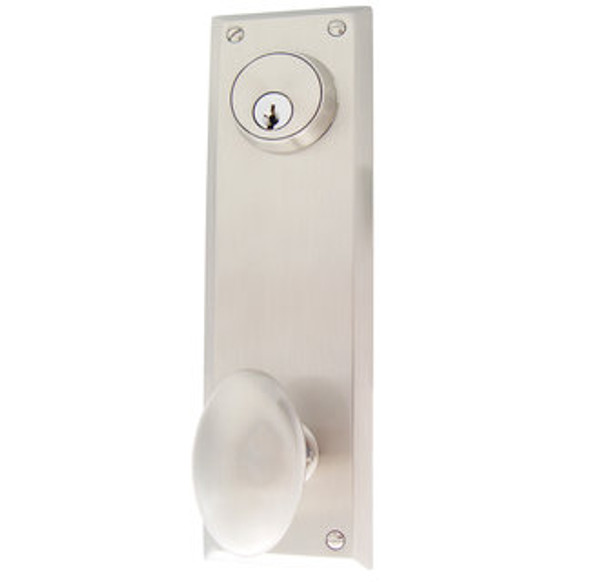 Emtek 8980US15 Satin Nickel Quincy Style 5-1/2" C-to-C Passage/Single Keyed Sideplate Lockset