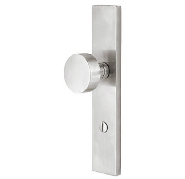 Emtek 9045SS Brushed Stainless Steel 2" x 10" Style Non-Keyed Thumbturn Dummy, Pair Narrow Sideplate Lockset