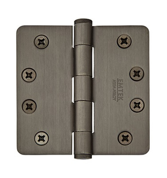 Emtek 92024US15A Pewter 4" 1/4" Radius Corner Heavy Duty, Plain Bearing Plated Steel Hinge