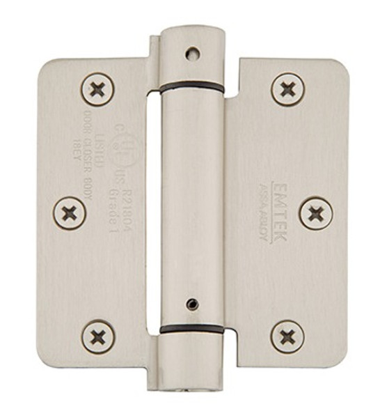 Emtek 95023US19 Flat Black 3-1/2" 1/4" Radius Corner Spring Hinge