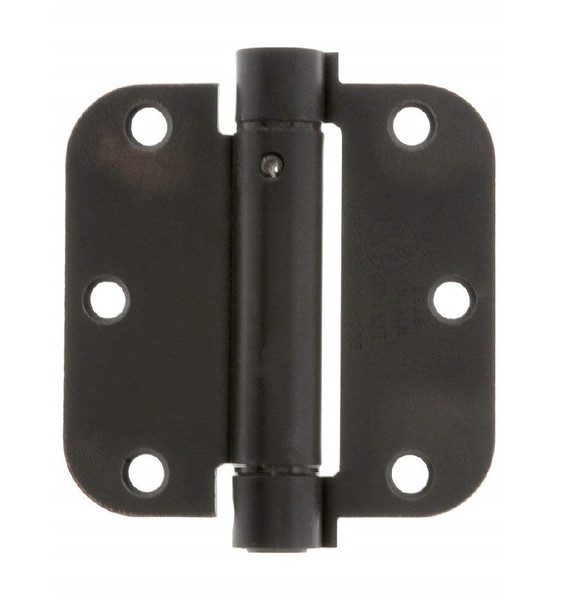 Emtek 95033US19 Flat Black 3-1/2" 5/8" Radius Corner Spring Hinge