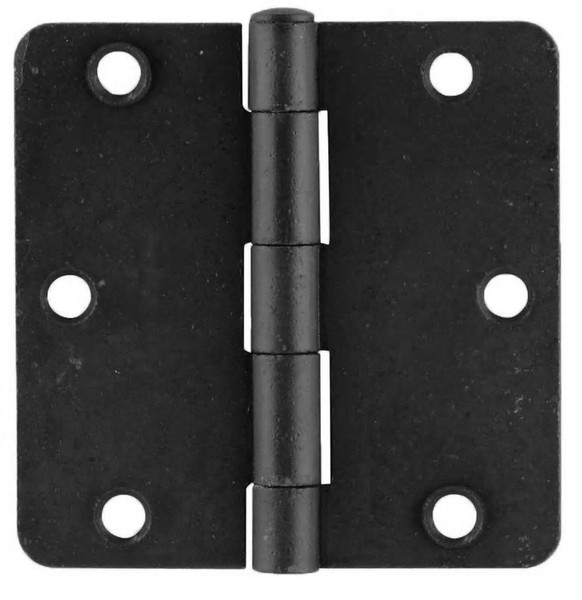 Emtek 96123US19 Flat Black 3-1/2" 1/4" Radius Corner Solid Brass Residential Duty, Plain Bearing Hinge