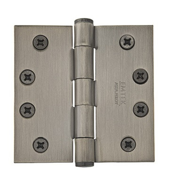 Emtek 96114US15A Pewter 4" Square Corner Solid Brass Residential Duty, Plain Bearing Hinges