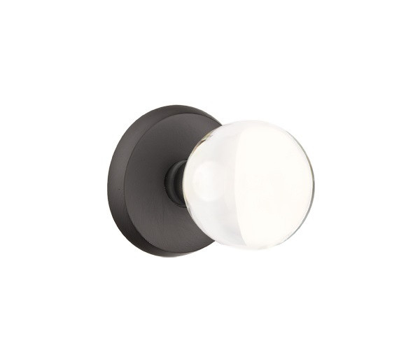 Emtek BL-FB-PRIV Flat Black Bristol Glass Privacy Knob with Your Choice of Rosette