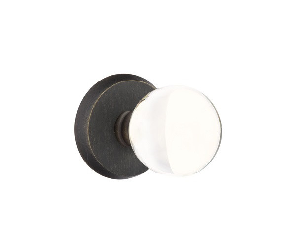 Emtek BL-MB-PHD Medium Bronze Bristol Glass (Pair) Half Dummy Knobs with Your Choice of Rosette
