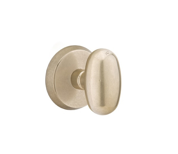 Emtek BZEG-TWB-PASS Tumbled White Bronze Bronze Egg Passage Knob with Your Choice of Rosette