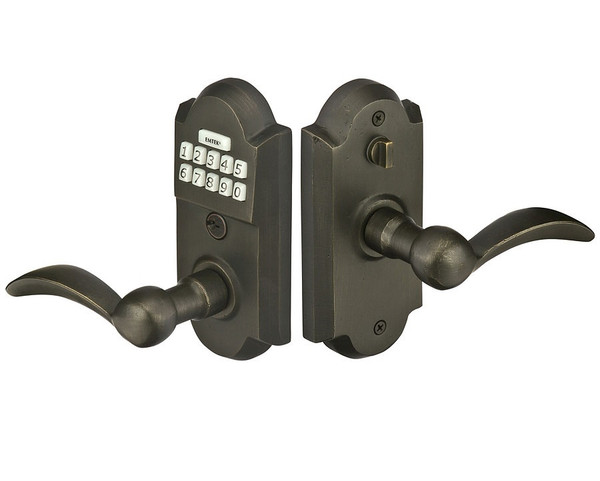 Emtek E2001MB Medium Bronze Sandcast Bronze Keypad Style Leverset