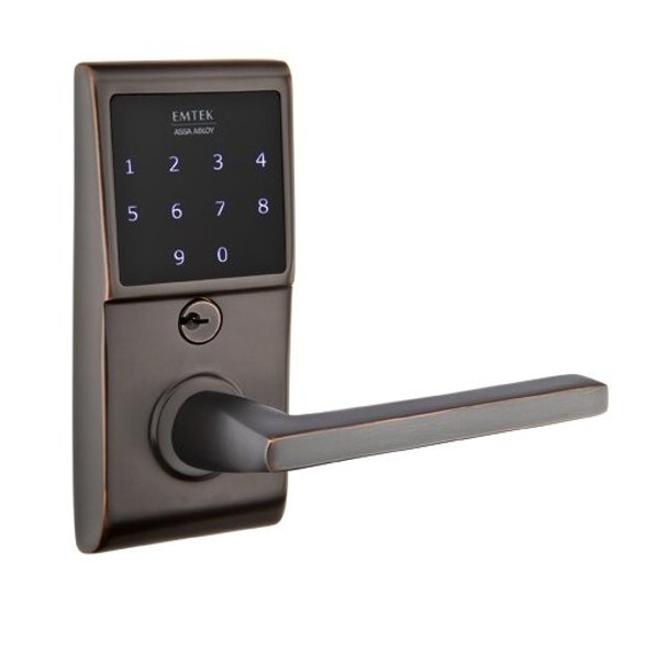 Emtek E4020US10B Oil Rubbed Bronze EMTouch Brass Keypad Style Leverset