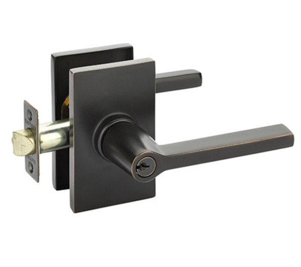 Emtek HLO-US10B-FD Oil Rubbed Bronze Helios Dummy Keyed Entry Lever with Your Choice of Rosette