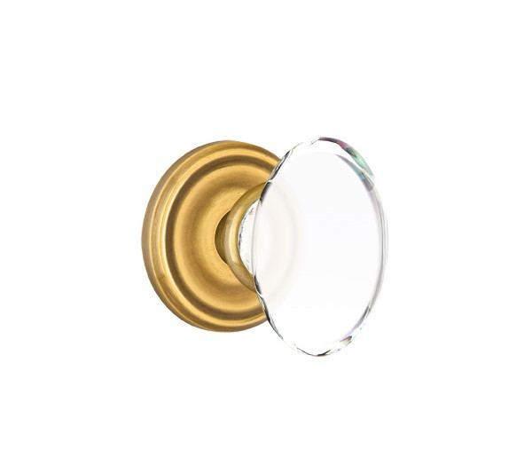 Emtek HT-US7-PASS French Antique Hampton Glass Passage Knob with Your Choice of Rosette