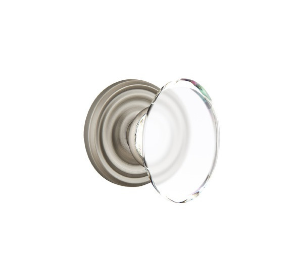 Emtek HT-US15A-PHD Pewter Hampton Glass (Pair) Half Dummy Knobs with Your Choice of Rosette