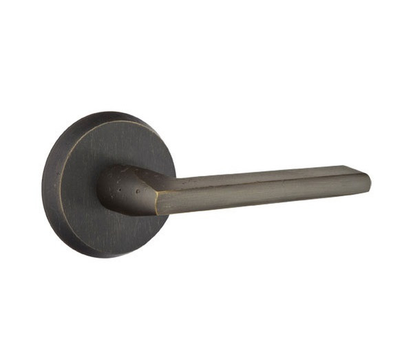 Emtek LR-MB-PASS Medium Bronze Lariat Passage Lever with Your Choice of Rosette