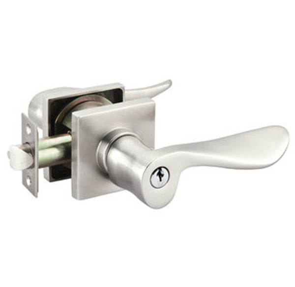 Emtek LU-US15-ENTR Satin Nickel Luzern Keyed Entry Lever with Your Choice of Rosette