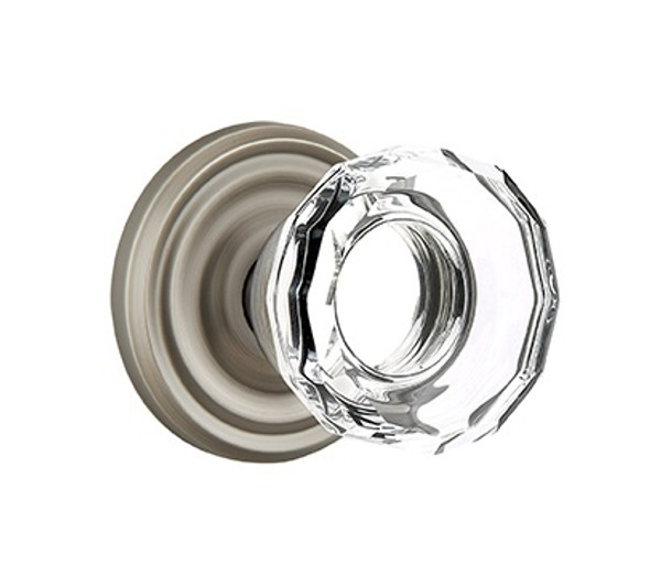 Emtek LW-US15A-PHD Pewter Lowell Glass (Pair) Half Dummy Knobs with Your Choice of Rosette