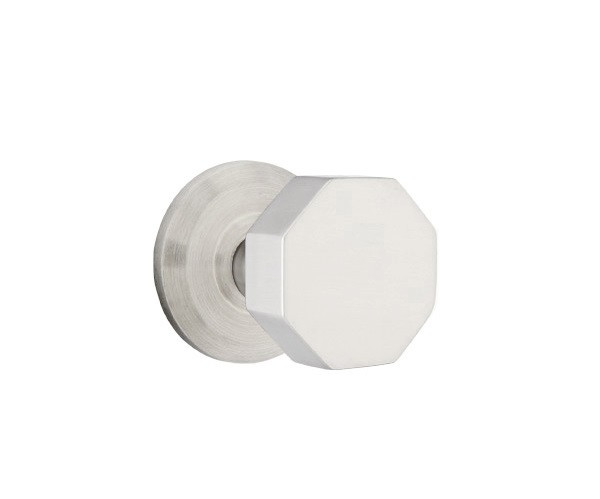 Emtek S300-XX-OK-SS Stainless Steel Octagon (Pair) Half Dummy Knobs with Your Choice of Rosette