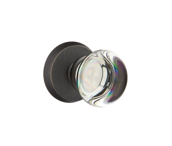 Emtek PC-MB-PHD Medium Bronze Providence Glass (Pair) Half Dummy Knobs with Your Choice of Rosette