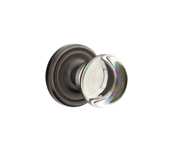 Emtek PC-US10B-PASS Oil Rubbed Bronze Providence Glass Passage Knob with Your Choice of Rosette