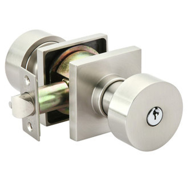 Emtek ROU-US15-FD Satin Nickel Round Dummy Keyed Entry Knob with Your Choice of Rosette