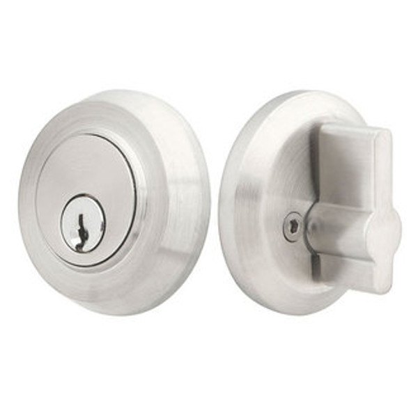 Emtek S50001SS Brushed Stainless Steel Round Style Single Cylinder Deadbolt