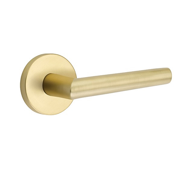 Emtek STU-US4-PASS Satin Brass Stuttgart Passage Lever with Your Choice of Rosette