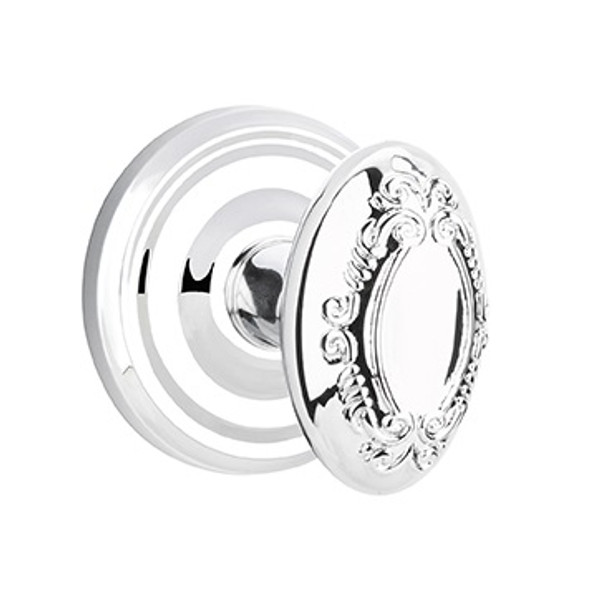 Emtek V-US26-PHD Polished Chrome Victoria (Pair) Half Dummy Knobs with Your Choice of Rosette