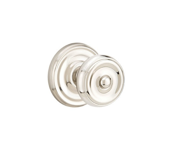 Emtek W-US14-PASS Polished Nickel Waverly Passage Knob with Your Choice of Rosette