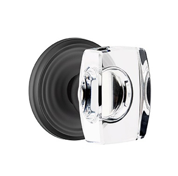 Emtek WS-US19-PASS Flat Black Windsor Glass Passage Knob with Your Choice of Rosette