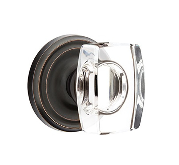 Emtek WS-US10B-PRIV Oil Rubbed Bronze Windsor Glass Privacy Knob with Your Choice of Rosette