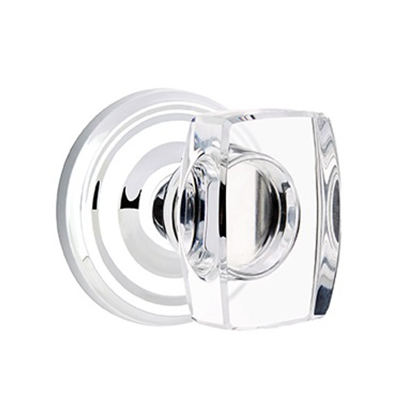 Emtek WS-US26-PRIV Polished Chrome Windsor Glass Privacy Knob with Your Choice of Rosette